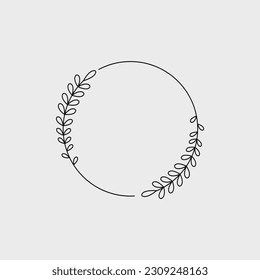 Floral Frame. Hand drawn floral frames , branch and leaves. Vector illustration
