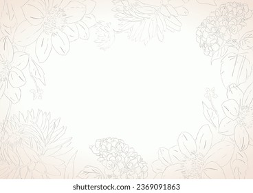 Floral frame hand drawn illustration