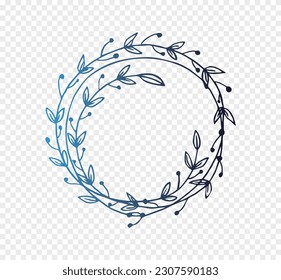 Floral Frame. Hand drawn retro floral arranged  a shape of the wreath perfect for wedding invitations and birthday cards