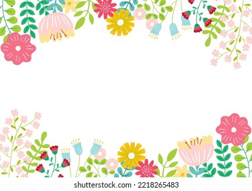 Floral frame, hand drawn template