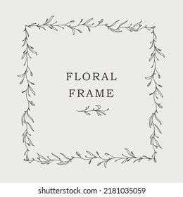 Vector dibujado a mano de marco floral
