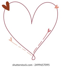 Floral frame heart elements pattern plant illustration drawing design art line color images picture 