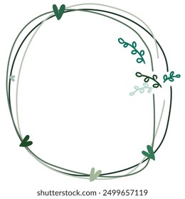 Floral frame heart elements pattern plant illustration drawing design art line color images picture 