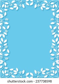 Floral frame with holly. Vector illustration