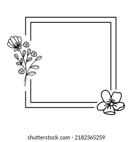Floral frame icon vector design template.