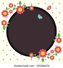 Floral Frame. Ideal for wedding invitations and birthday cards 