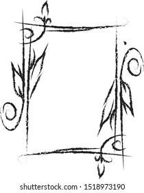 Floral frame, illustration, vector on white background.
