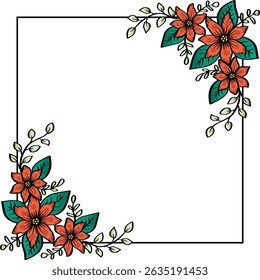 Floral Frame Image for Greeting Card Announcement Mockup