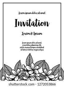 floral frame with floral frame for invitation card vector art
