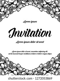 floral frame with floral frame for invitation card vector art