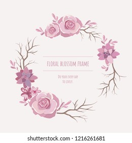 Floral frame for invitation cards and graphics.