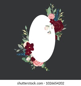 Floral frame isolated