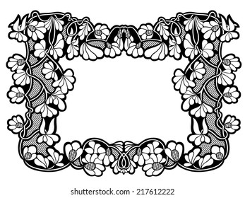 Floral frame isolated on white