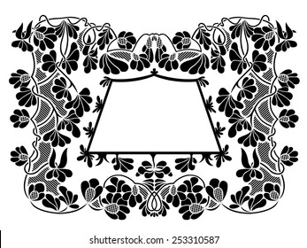 Floral frame isolated on white