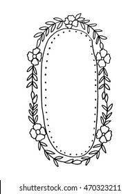 Floral Frame isolated on white background. Engraved Vector Element. Vintage frame for Save the Date Card, Wedding invitation, Covers. T-shirt, logo & textile design.