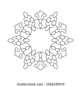 Marco floral, patrón de encaje, estampado o esténcil de marcar y estampado decorativo, plantilla de corte de muelas. Estilo plano.