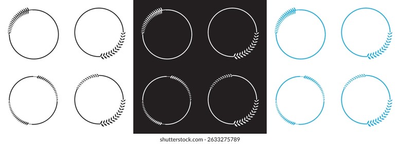 Floral frame laurel wreath vector icon. Vector for websites, mobile interfaces, presentations, banner, visual branding etc. Vector illustration. isolated on white and black background. EPS 10