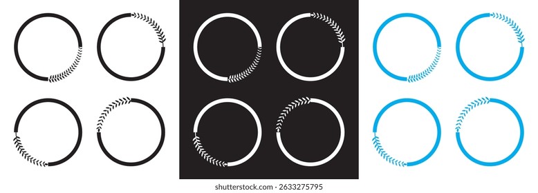Floral frame laurel wreath vector icon. Vector for websites, mobile interfaces, presentations, banner, visual branding etc. Vector illustration. isolated on white and black background. EPS 10