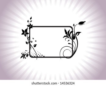 marco floral con elementos de hoja en violeta, tapicería