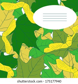 floral frame with leaves of maple, vector illustration