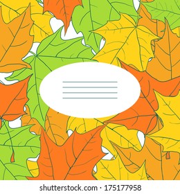 floral frame with leaves of maple, vector illustration