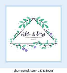 floral frame with leaves wedding multi purpose for any industry in unique style