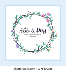 floral frame with leaves wedding multi purpose for any industry in unique style