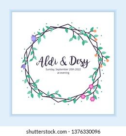 floral frame with leaves wedding multi purpose for any industry in unique style