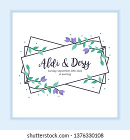 floral frame with leaves wedding multi purpose for any industry in unique style