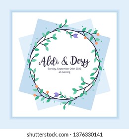 floral frame with leaves wedding multi purpose for any industry in unique style