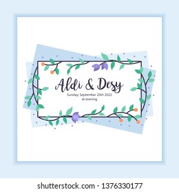 floral frame with leaves wedding multi purpose for any industry in unique style