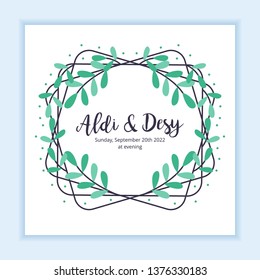 floral frame with leaves wedding multi purpose for any industry in unique style