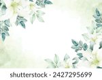 floral frame with lily flower background for multi purpose card and decoration

