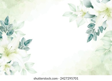 floral frame with lily flower background for multi purpose card and decoration

