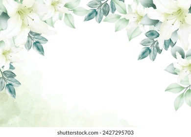 floral frame with lily flower background for multi purpose card and decoration

