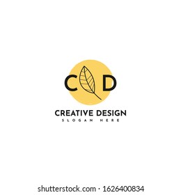 Floral frame logo template design. Vector Eps 10