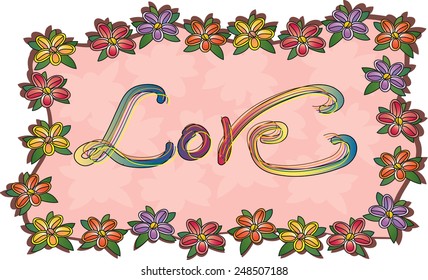 Floral frame. Love.