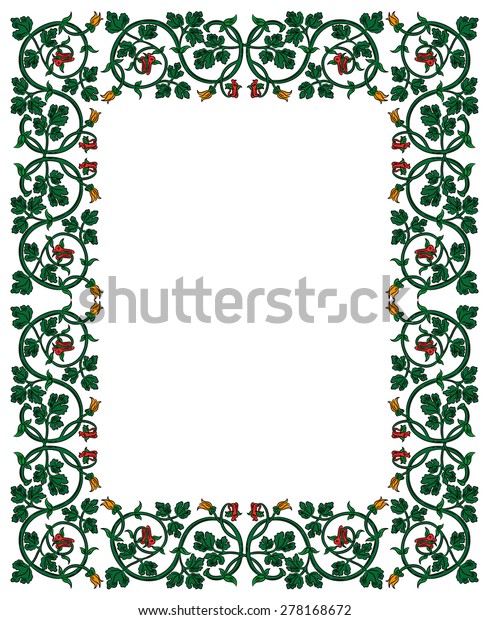 Floral Frame Medieval Style Ornament Interwoven Stock Vector (Royalty ...