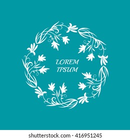 Floral frame. Monogram design template. Floral ornament. Logo design template. Vector illustration