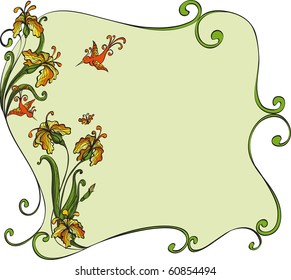 floral frame. No gradient