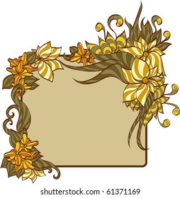 floral frame. No gradient