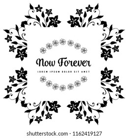 Floral frame for now forever hand draw vector illustration