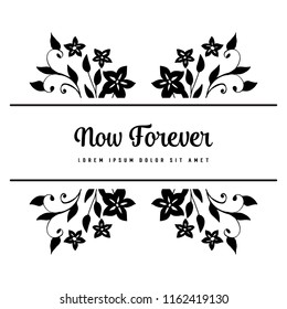 Floral frame for now forever hand draw vector illustration