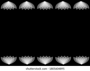  Floral frame on black background. Graphic resource for design. Vector illustration.