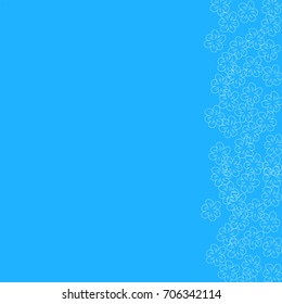 floral frame on a blue background prints, greeting cards, invitations for holiday, birthday, wedding, Valentine's day, party. Vector Illustration