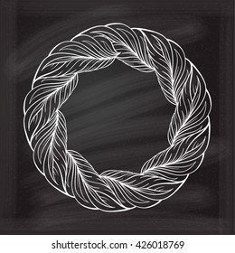 Floral frame on the chalk background for your design.