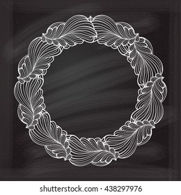Floral frame on the chalk background for your design.