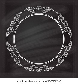 Floral frame on the chalk background for your design.