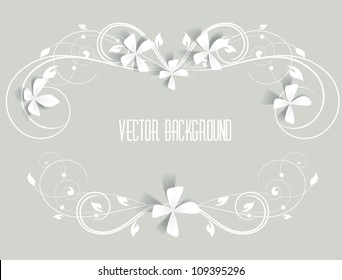 floral frame on a gray background