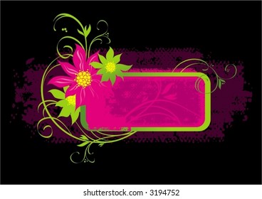 floraler Rahmen auf grauem Hintergrund